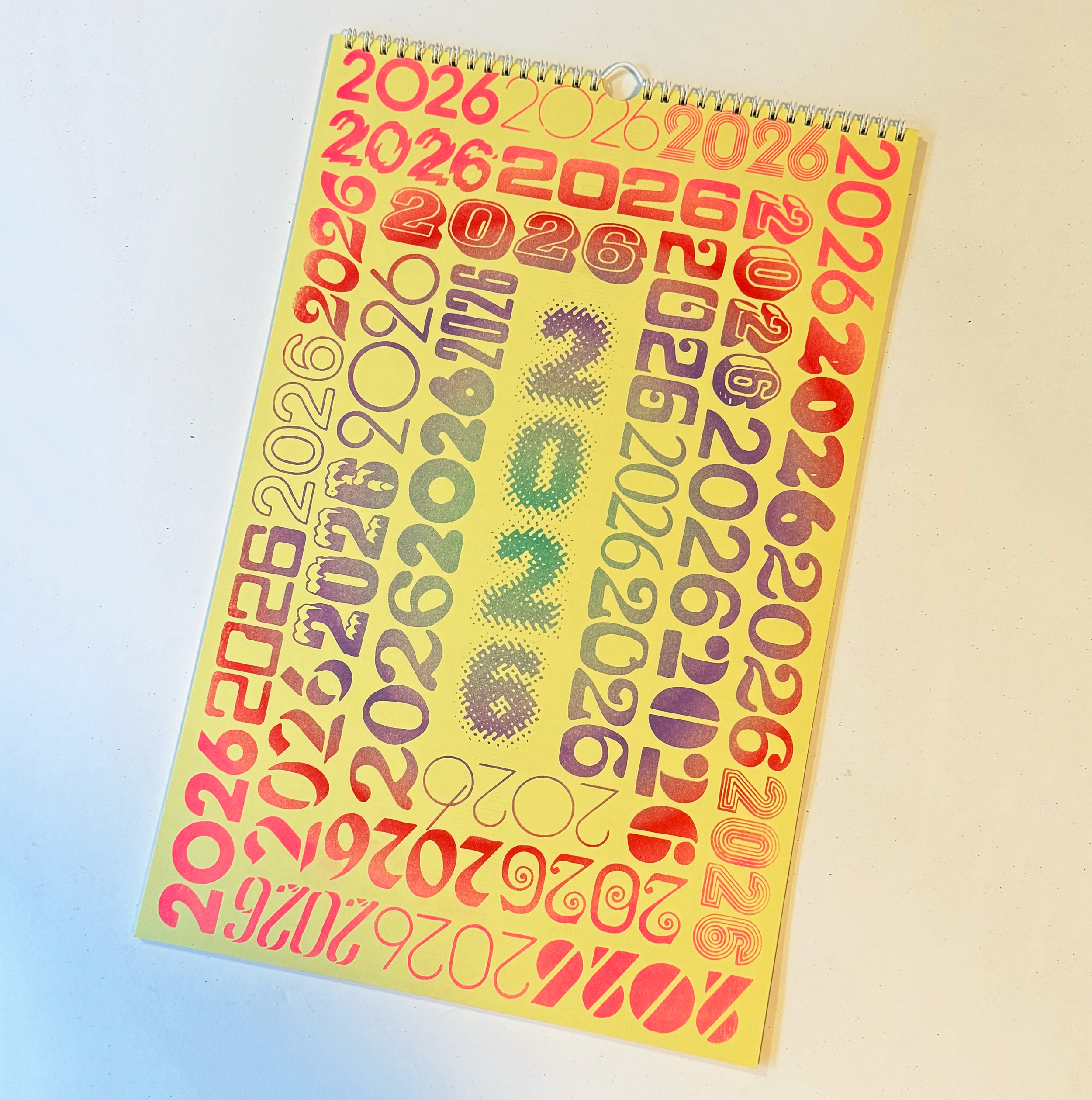 2026 Risograph Calendar - BIG FULL FLIP - By Claire Monroe