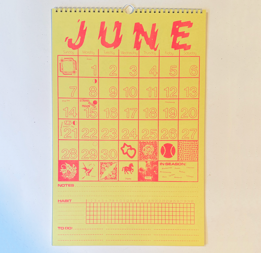2026 Risograph Calendar - 25% OFF ON SALE - BIG FULL FLIP - By