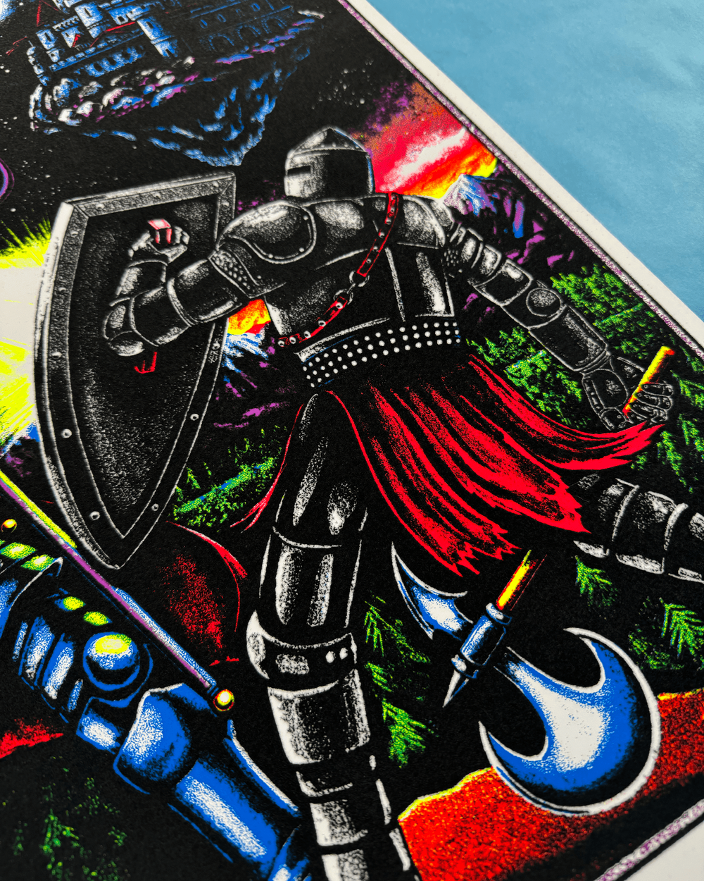 QUEST MASTER - Fuzzy Blacklight Poster by Josh Freydkis X Out of