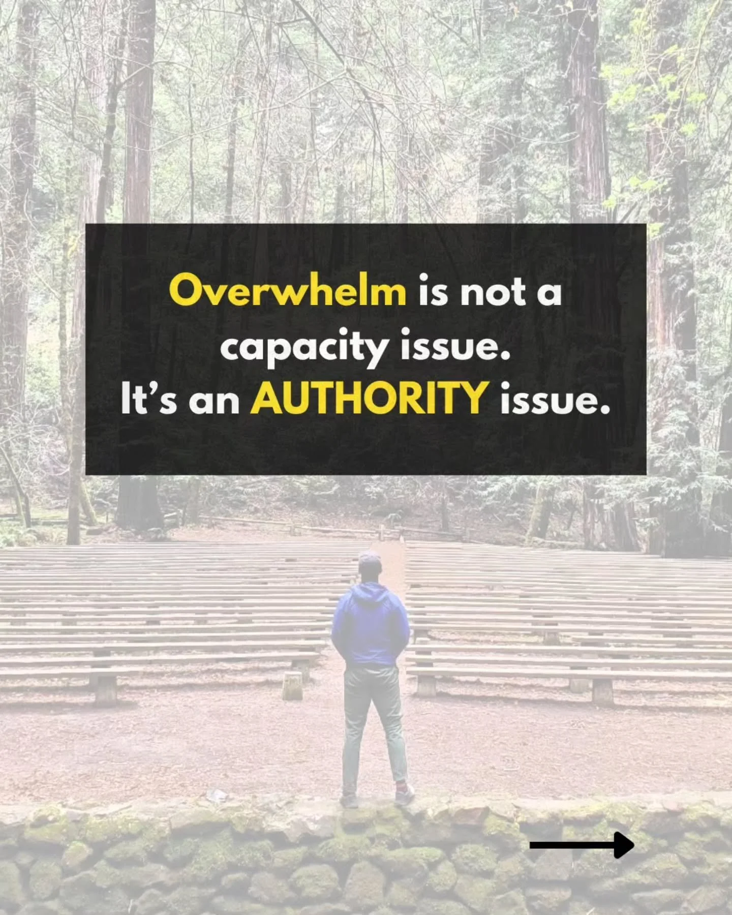 Overwhelm isn&rsquo;t happening to you.

You&rsquo;re creating it.

Every time you...

Say yes without conviction.
Break your word.
Let impulse override standards.
Loosen your priorities and the structure that supports them. 

You fragment your autho