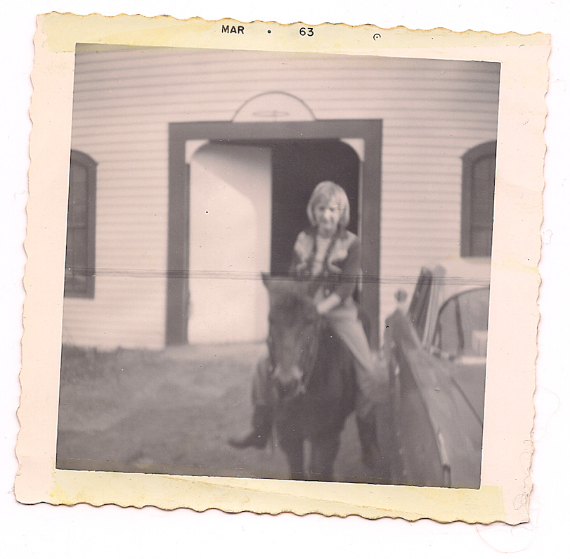 CJA with Jimmy the pony, the spring after he arrived into our lives.