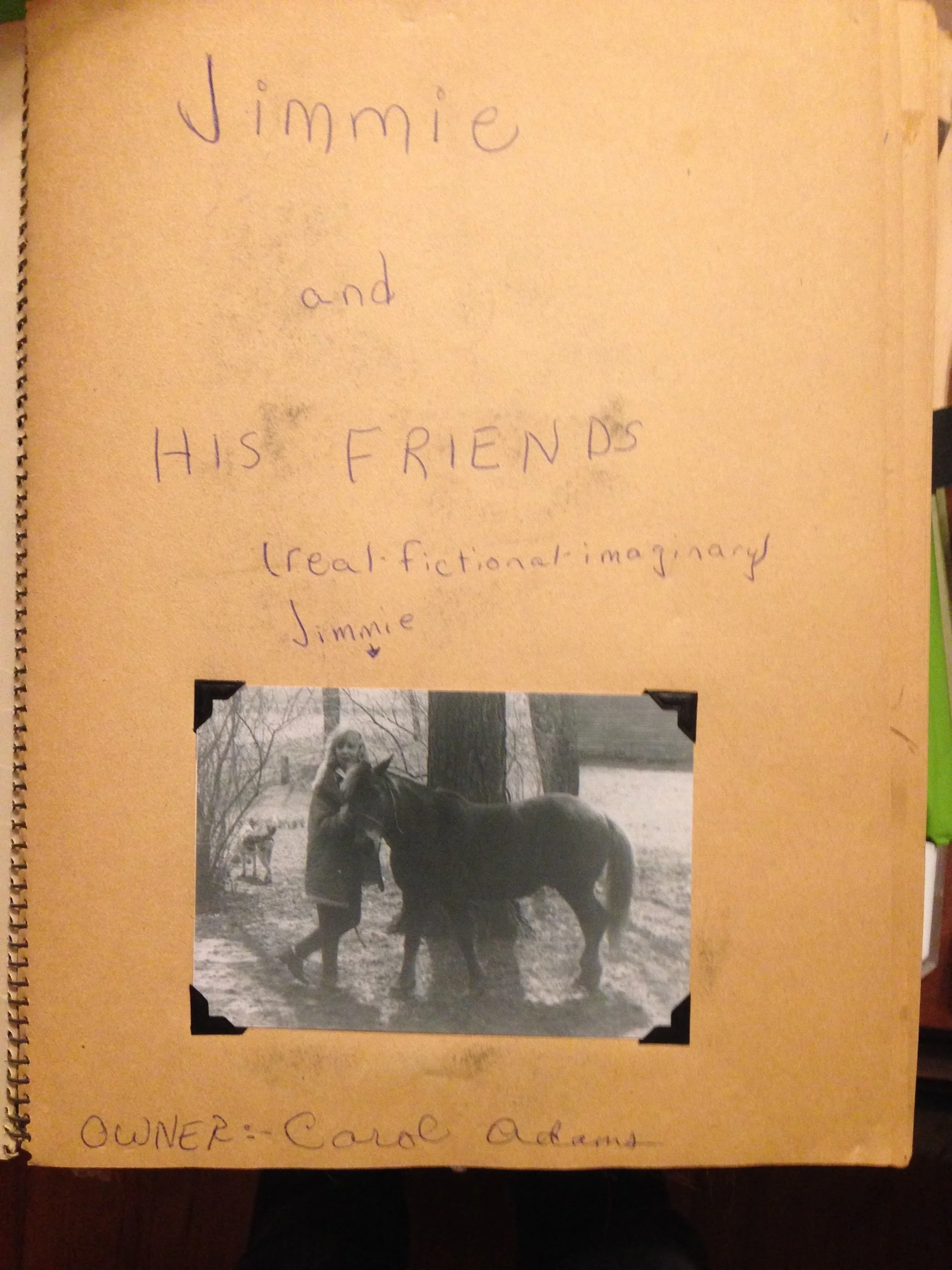 "Owner" refers to owner of the scrapbook. Three sisters were given Jimmy (we settled on "y" for his name after I started the scrapbook) and shared responsibilities for him.