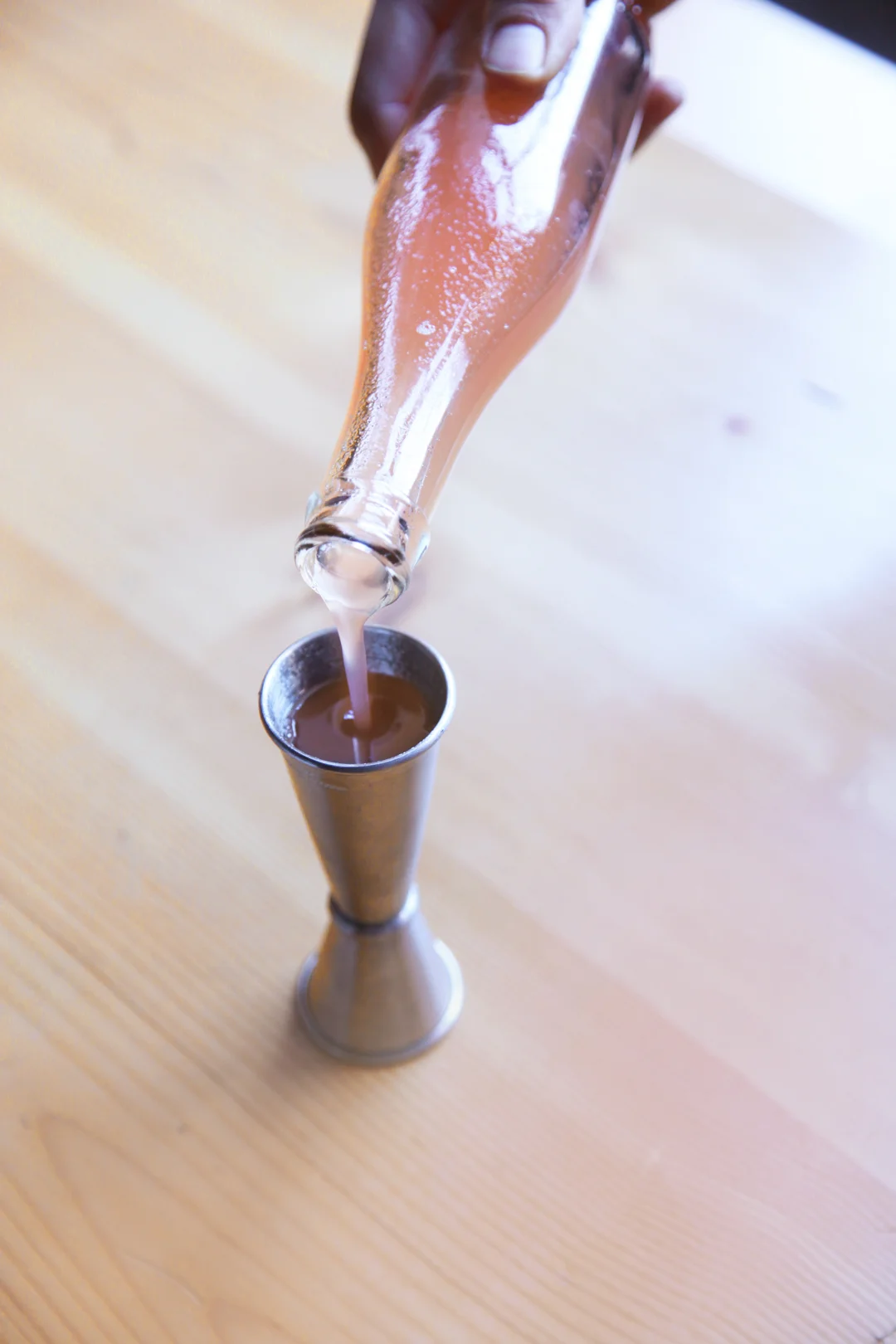 Measure out 1.5 ounces of syrup. I use a jigger for all of my measuring so each drink is as delightful as the one before (yes I’m having two!). Syrup recipe below!