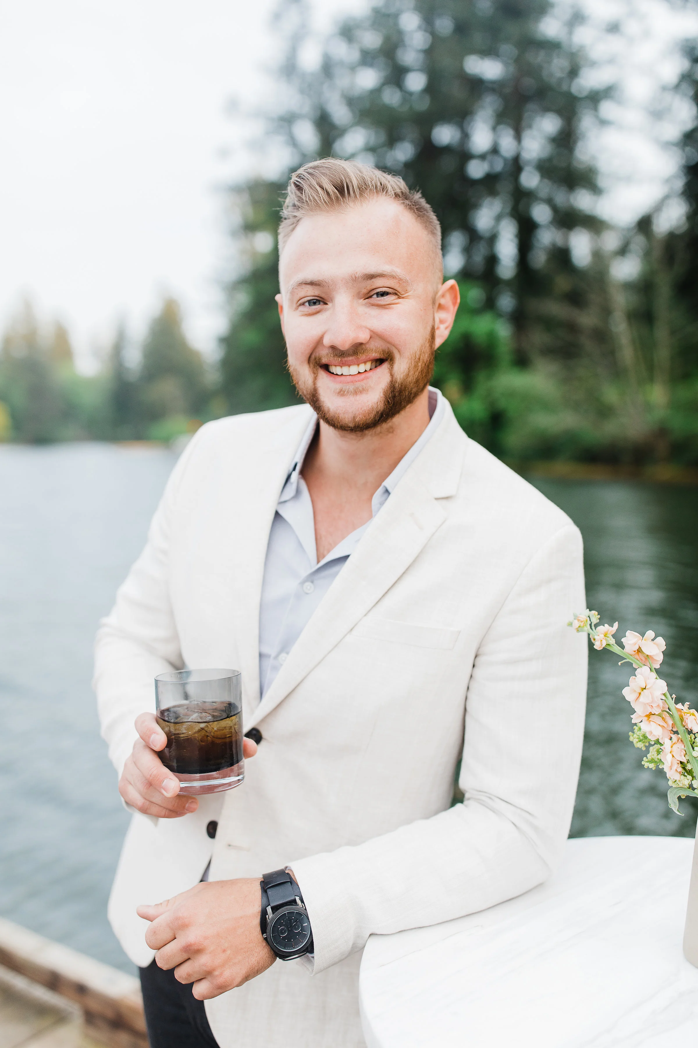 Handsome fella enjoying a handsome PNW Old Fashioned
