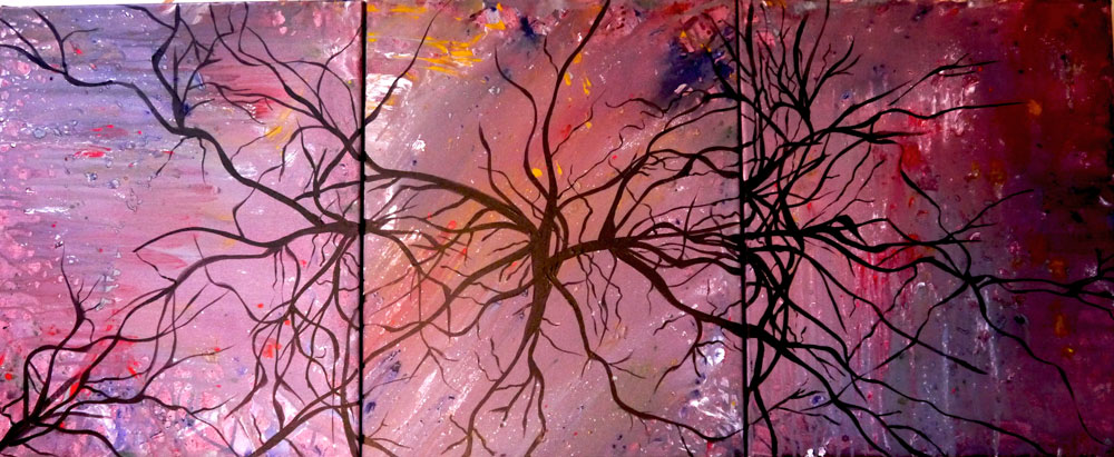  3 &nbsp;canvases, Acrylic.&nbsp; 