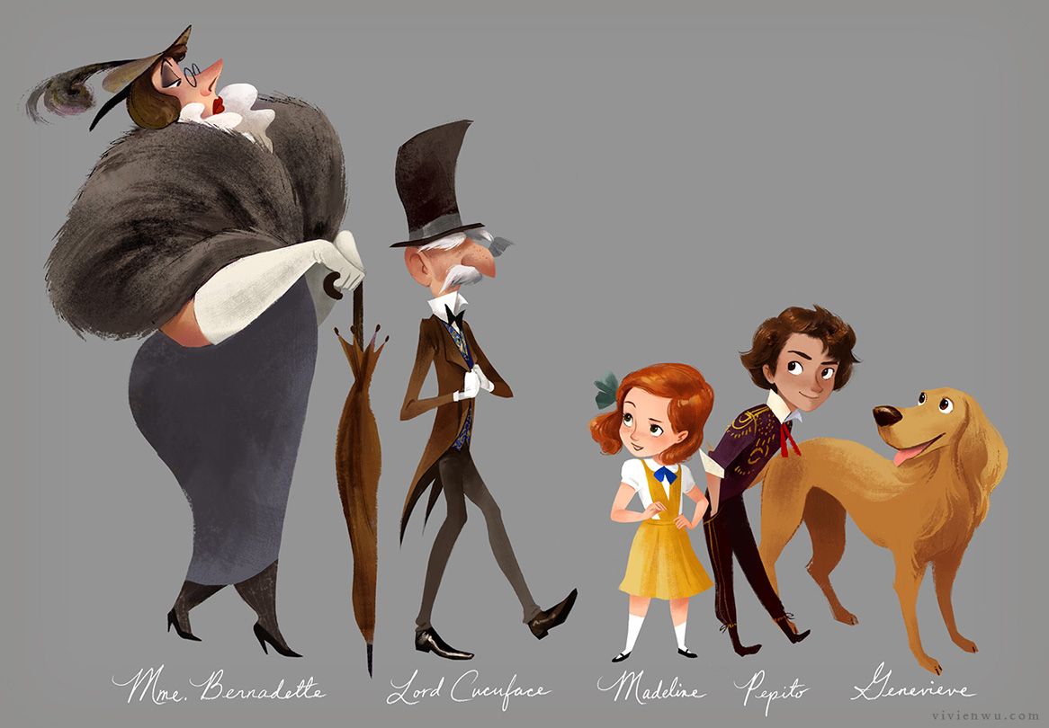 The school inspectors, Madeline, Pepito, and Genevieve