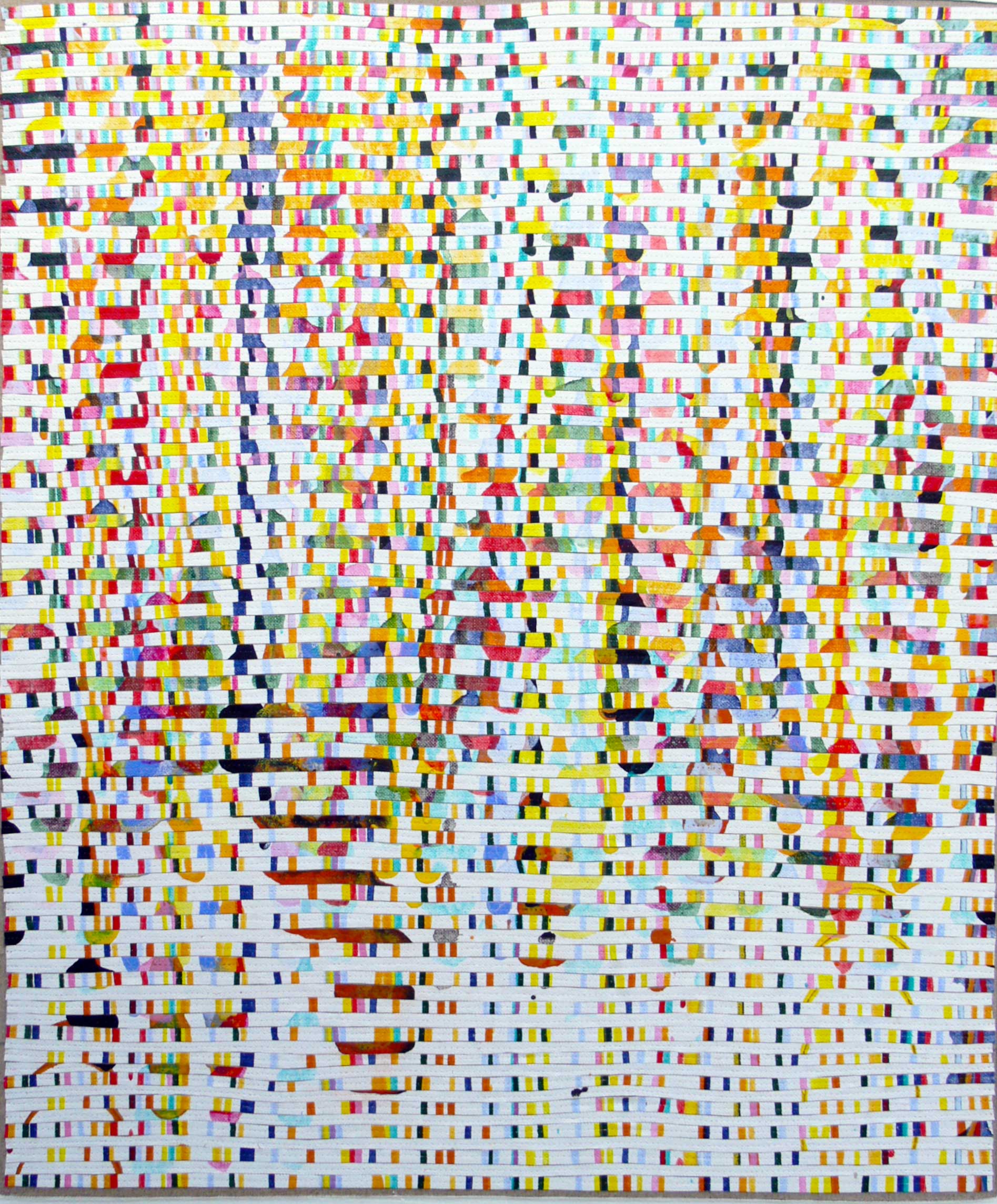 Eveline Kotai - Contrapuntal #2, 2014, mixed media stitched collage, 101 x 91cm, private collection