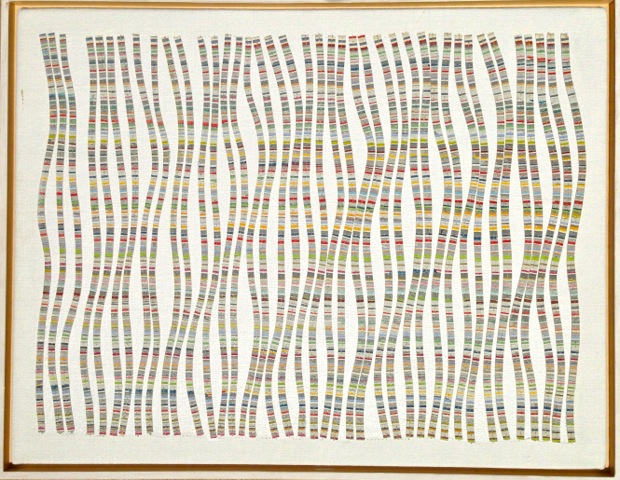 Eveline Kotai - Fugue #1, mixed media stitched collage, 36x47cm, 2014 (in stock - Art Collective WA)
