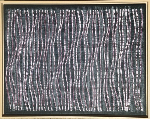 Eveline Kotai - Fugue #1, mixed media stitched collage, 36x47cm, 2014 (in stock - Art Collective WA)