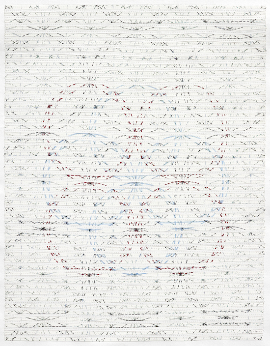 Eveline Kotai - Sand Pattern, 2012, mixed media stitched collage, 60x50cm, Art Collective WA