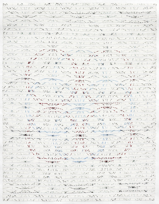 Eveline Kotai - Sand Pattern, 2012, mixed media stitched collage, 60x50cm, Art Collective WA