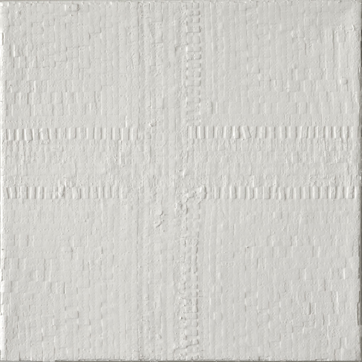 Eveline Kotai - White Space 1, 2010, mixed media + bio paint, 30x30cm