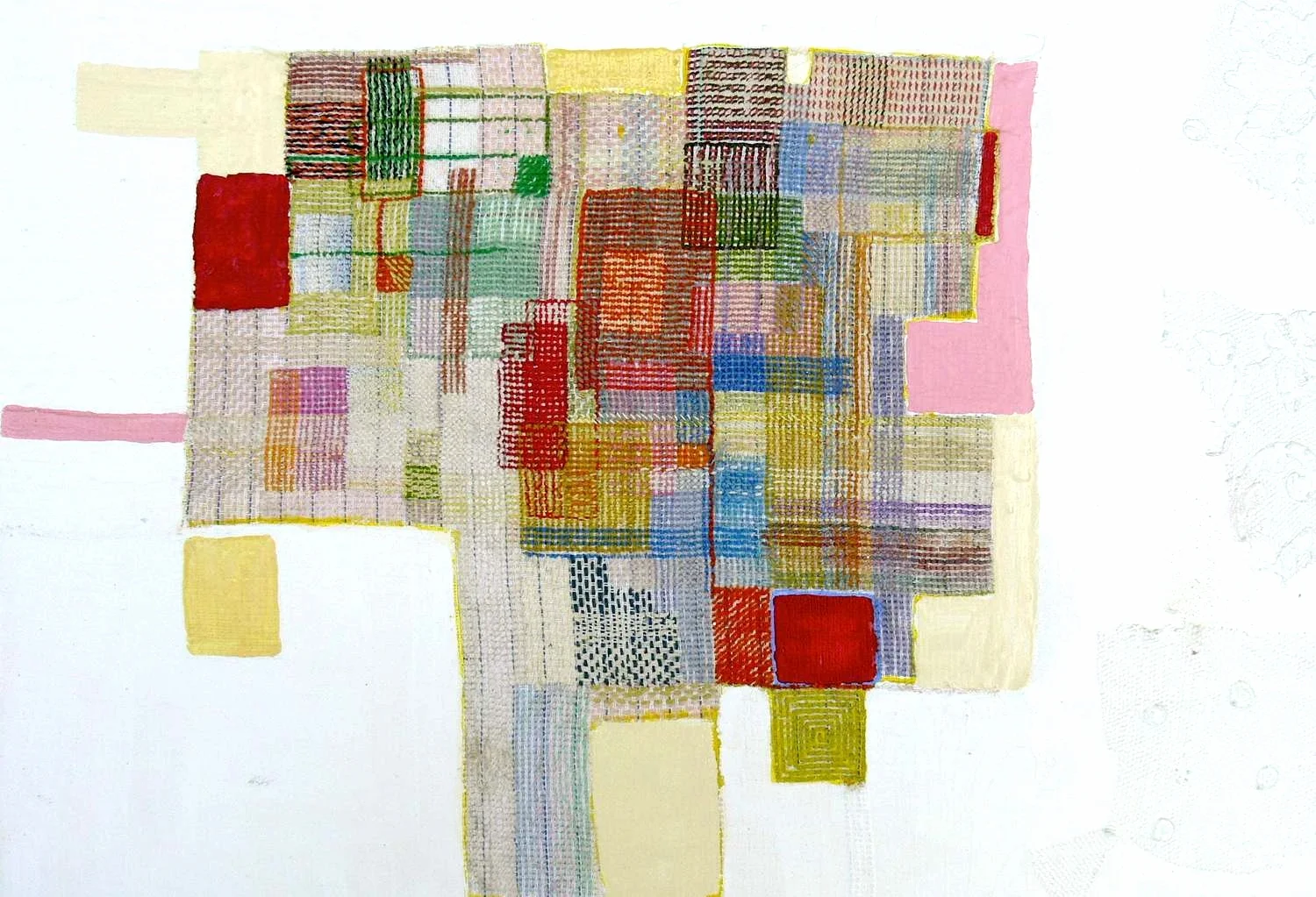 Eveline Kotai - Stitch Sampler 2, 2010-2015, wool and silk thread, canvas on board, collection of artist