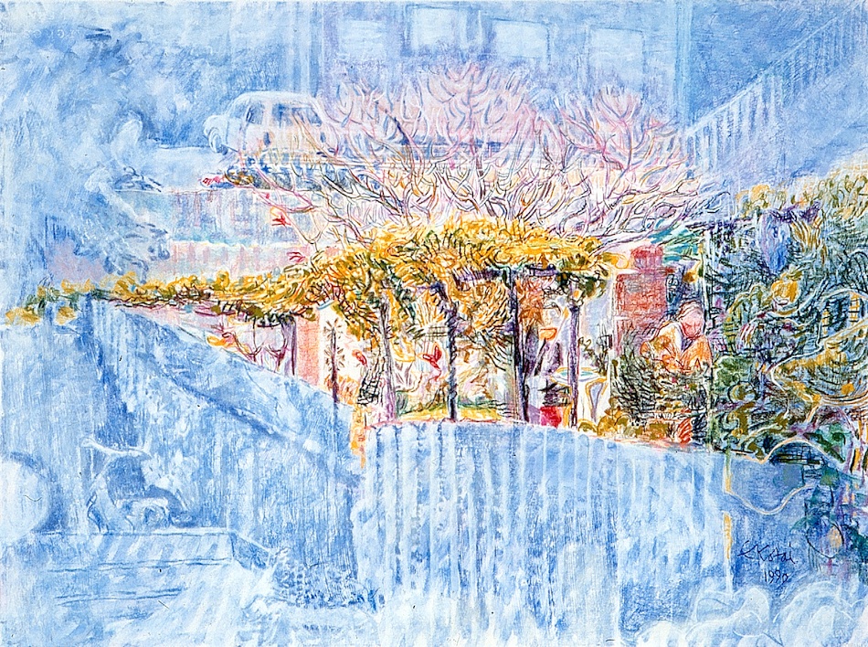 Eveline Kotai - Jack's Garden Fremantle 2001, pastel on paper 57x76cm, private collection