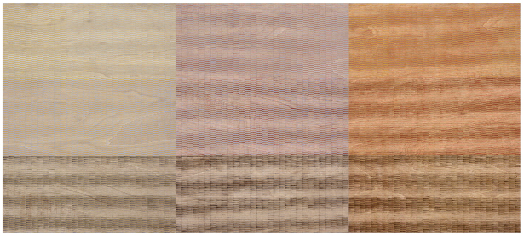 Eveline Kotai - Breathing Pattern #2, 2010, 120x270, acrylic on ply, available Art Collective WA