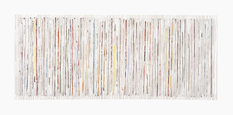 Eveline Kotai - Karri series, 2012, mixed media stitched collage, 40x90cm private collection