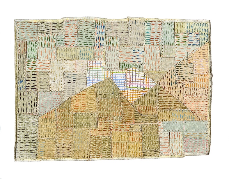 Eveline Kotai, After Klee #2, 2005, mixed media stitched collage, 20x20cm, private collection