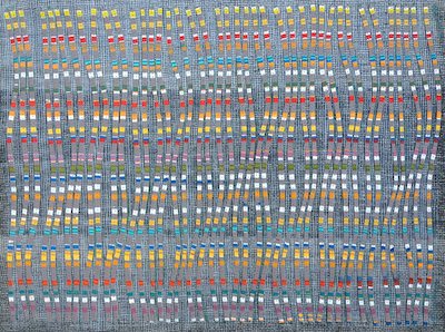 Eveline Kotai Fugue #4, Mixed media stitched collage, 36x47cm, 2014 (in stock - Art Collective WA)