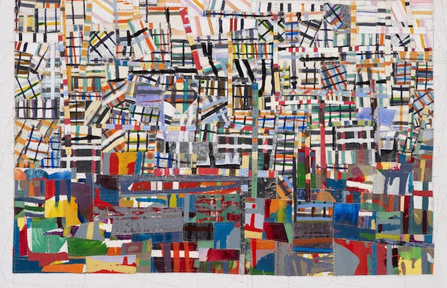 Eveline Kotai, Industrial #1, 2010, mixed media stitched collage (private collection)