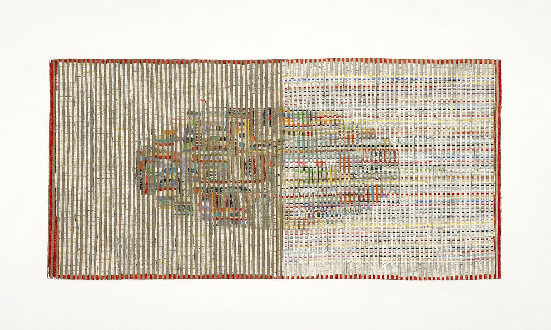 Eveline Kotai - Field for a New Ball 1, 2012, mixed media stitched collage, 60x90cm