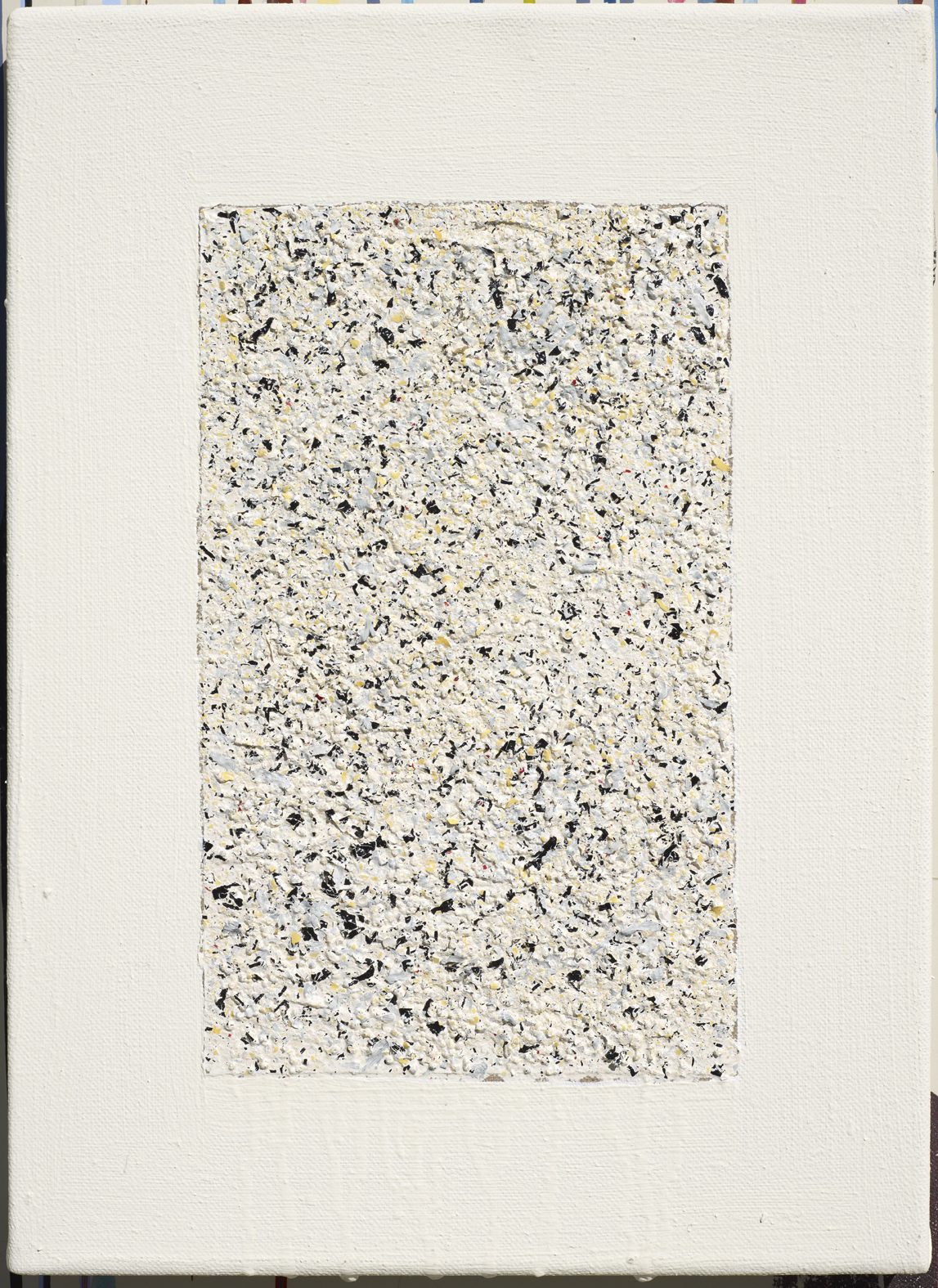 Eveline Kotai - Cosmos 1, 2010, paint flakes on linen, 30x20cm