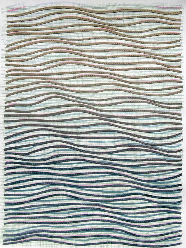 Eveline Kotai - Ripple Effect/Grey, 2012, mixed media stitched collage, 63x53cm (private collection) 