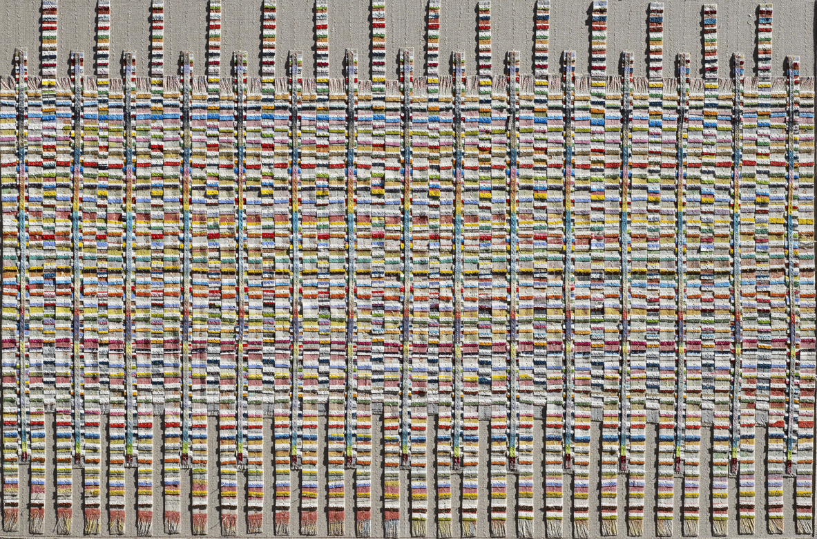 Eveline Kotai - Open Chorus, 2012, mixed media stitched collage, 50x65cm (private collection)