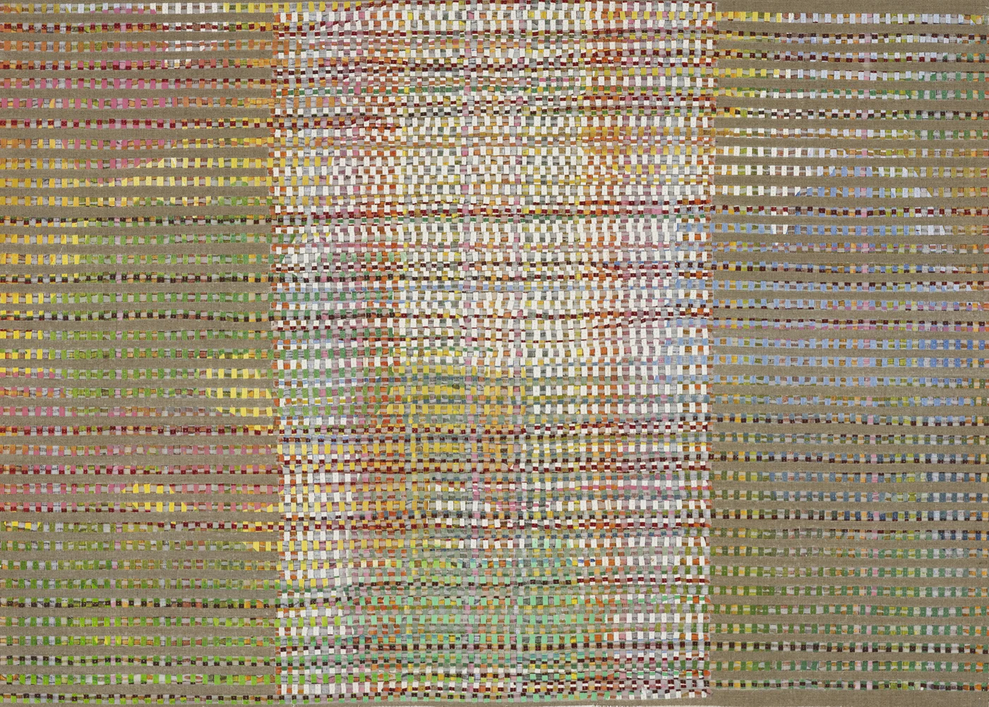 Eveline Kotai, Second Crossing, 2013 mixed media stitched collage, 90x121cm, collection of the artist