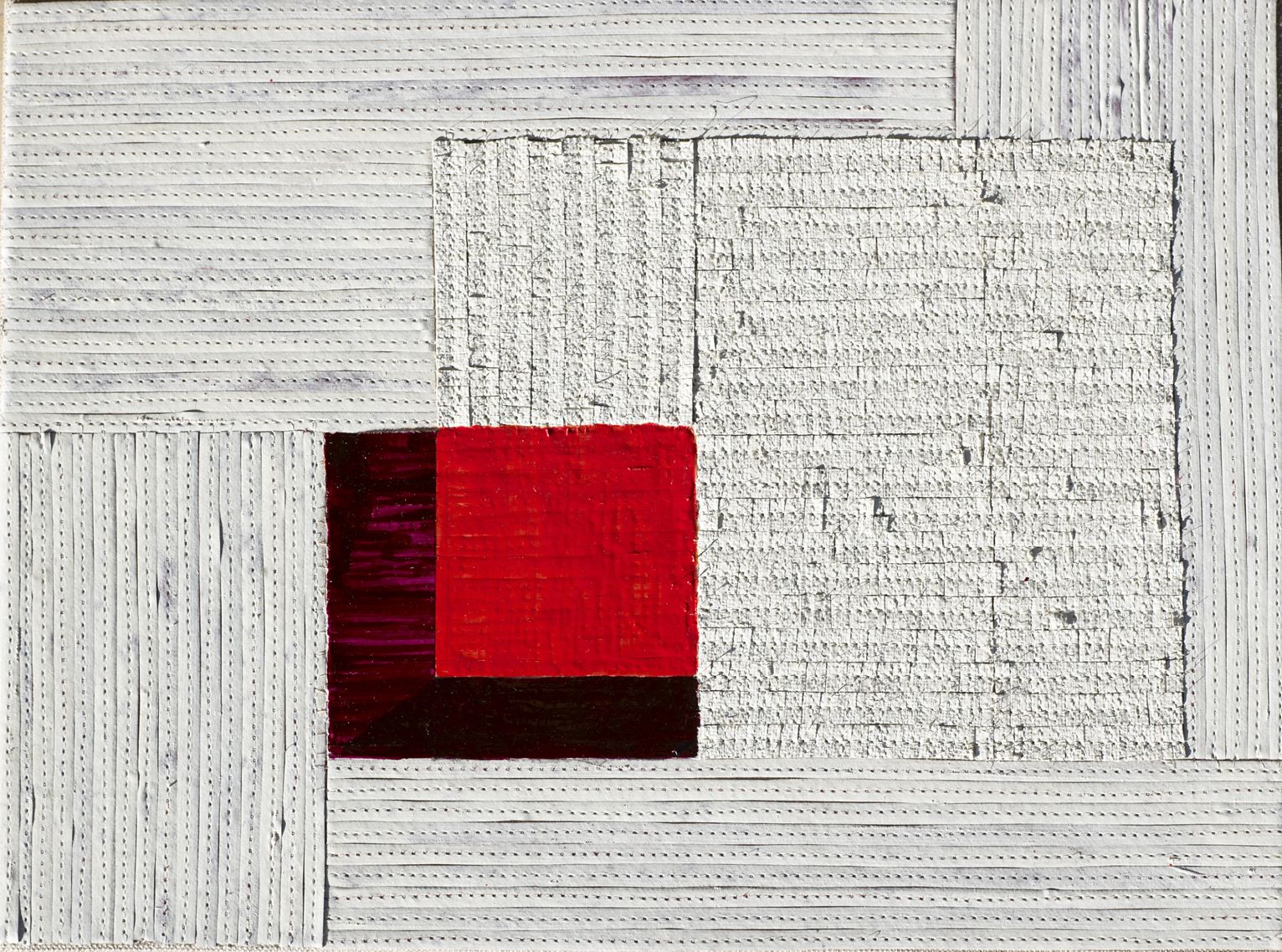 Eveline Kotai - White Burgundy, 2012, oil, nylon thread and linen, 25x35cm