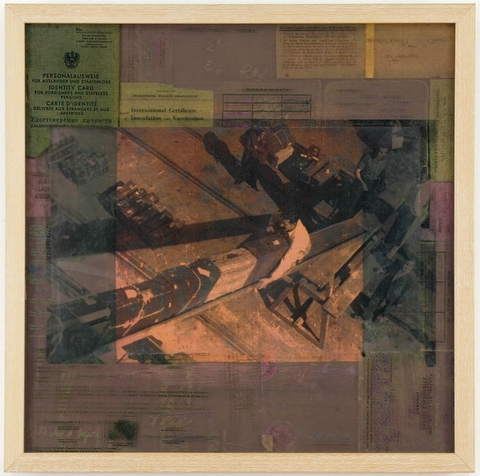 Eveline Kotai - part of 'Quilt Series' 1995 - image on Acrylic sheet over painting on board, Murdoch Collection