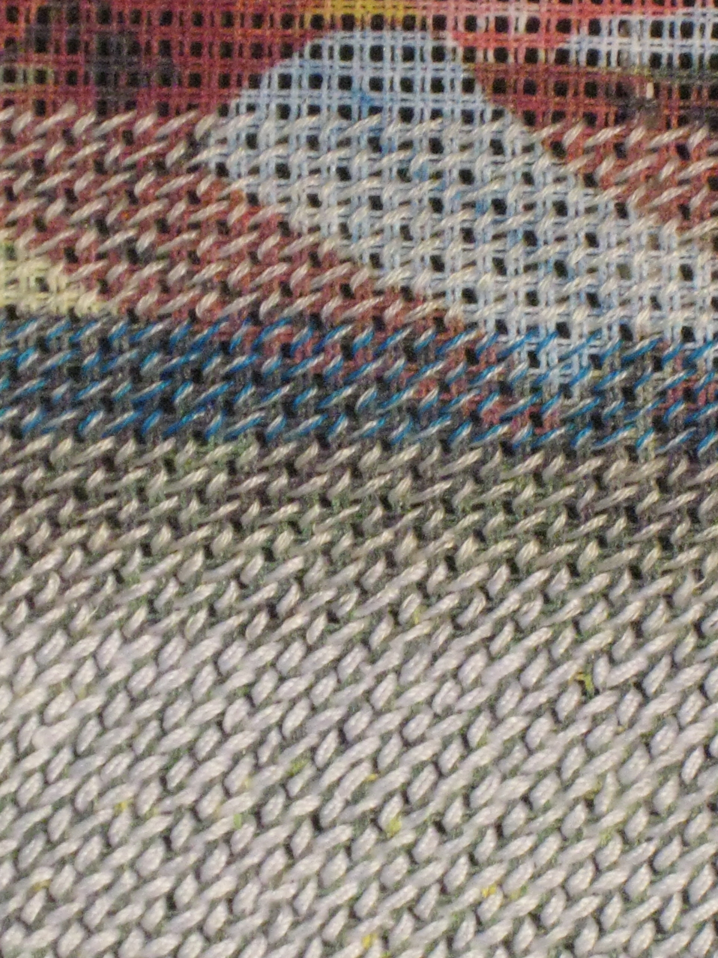 Eveline Kotai - Stitch detail, 2013, wool on painted canvas