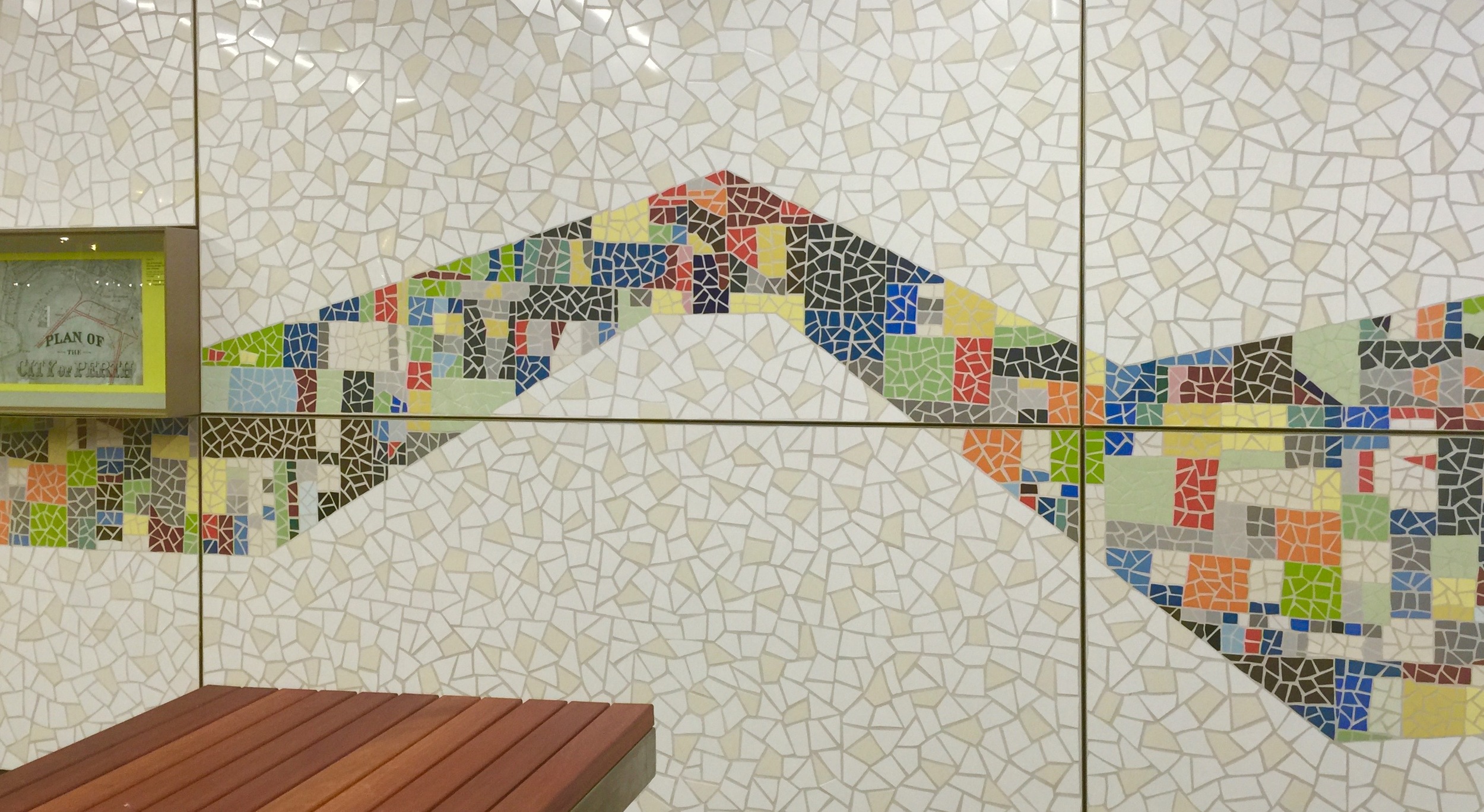  Eveline Kotai &amp; Mathews/Scavali Architects - mosaic in situ - from Spain to WA - facade of FBO4 building at Elizabeth Quay 