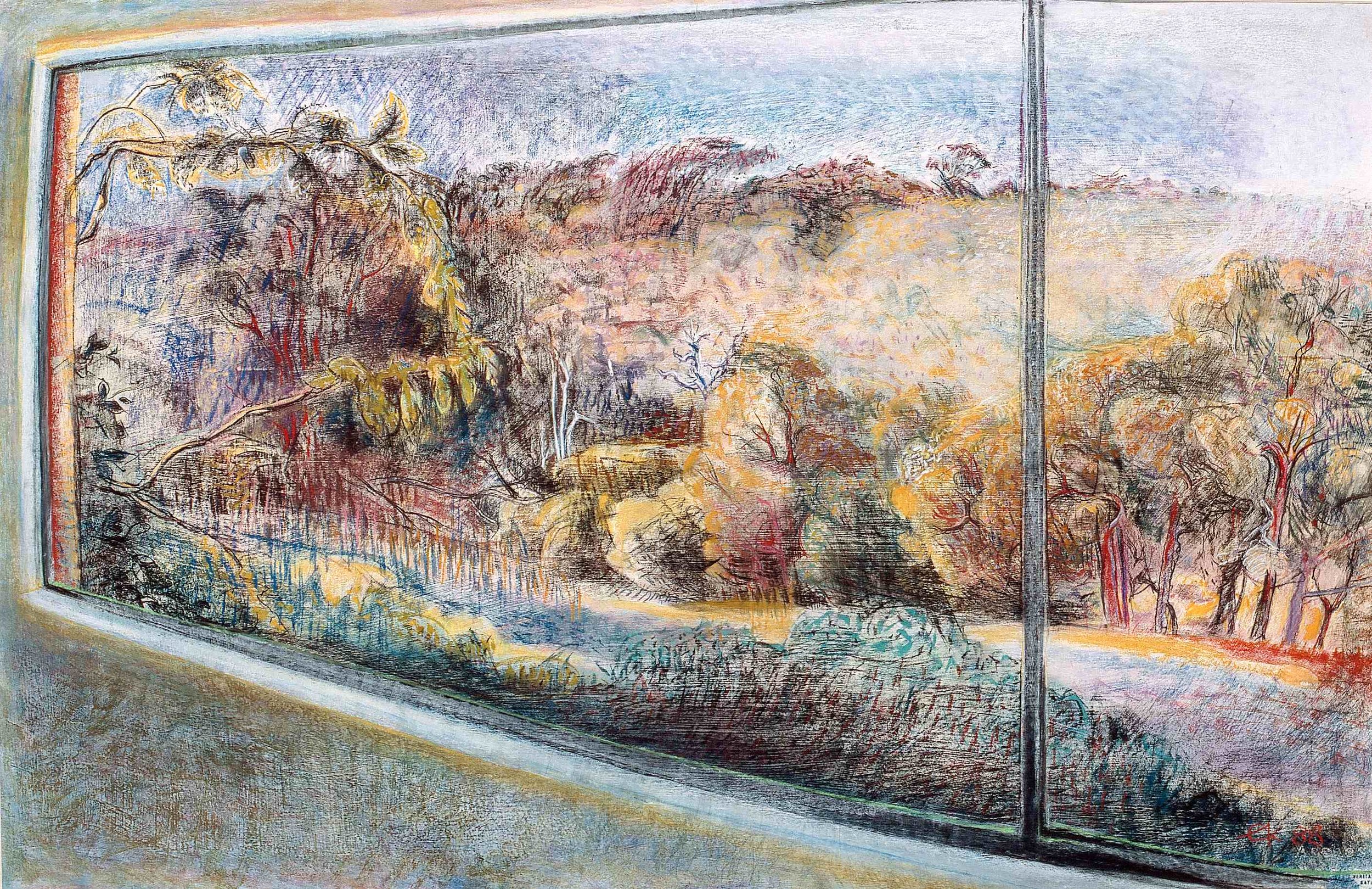 Margaret River Studio Window 3 1988, pastel and gessoed paper, 57 x 76cm. Private Collection 