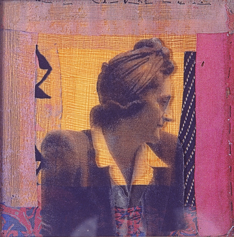 Old Photographs, Second Round - Mum 1995, photographic transfer on acrylic sheet with acrylic paint on board, 30 x 30cm. Private collection