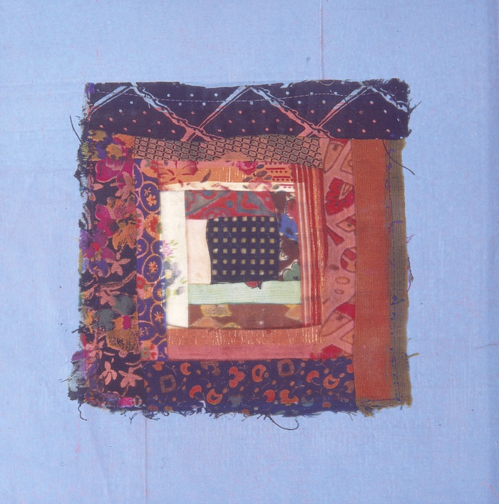 Patch Work 2 1995, photographic transfer on acrylic sheet on woodcut on paper, 30 x 30cm. Private Collection
