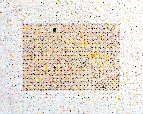 Dot to Dot 3 2003, acrylic and beads on canvas, 30 x 38cm. Private Collection 