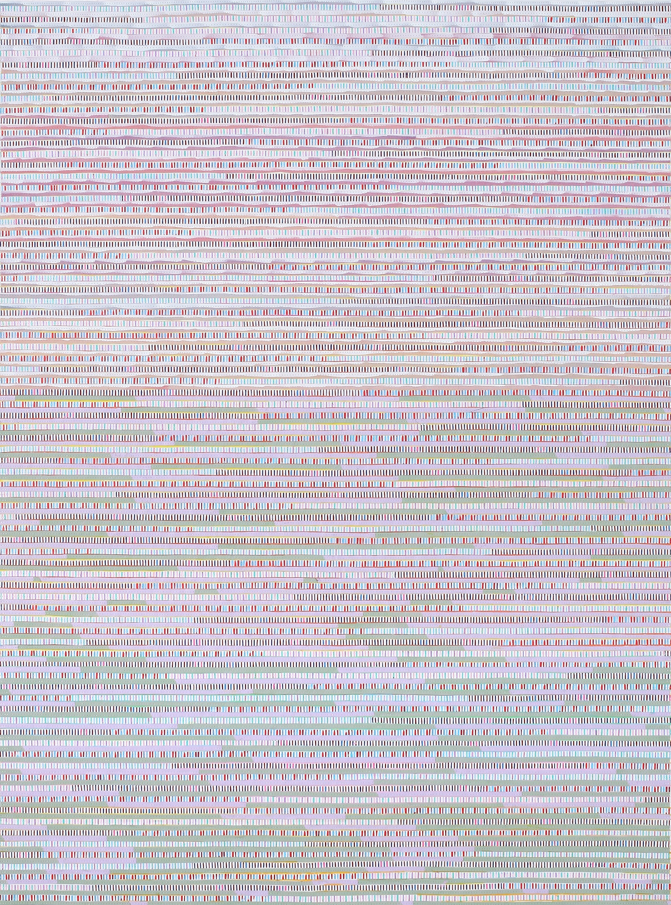 Horizons Unfurled 2, 2023, Acrylic, Mono-Poly thread on Canvas, 102.5 x 76cm