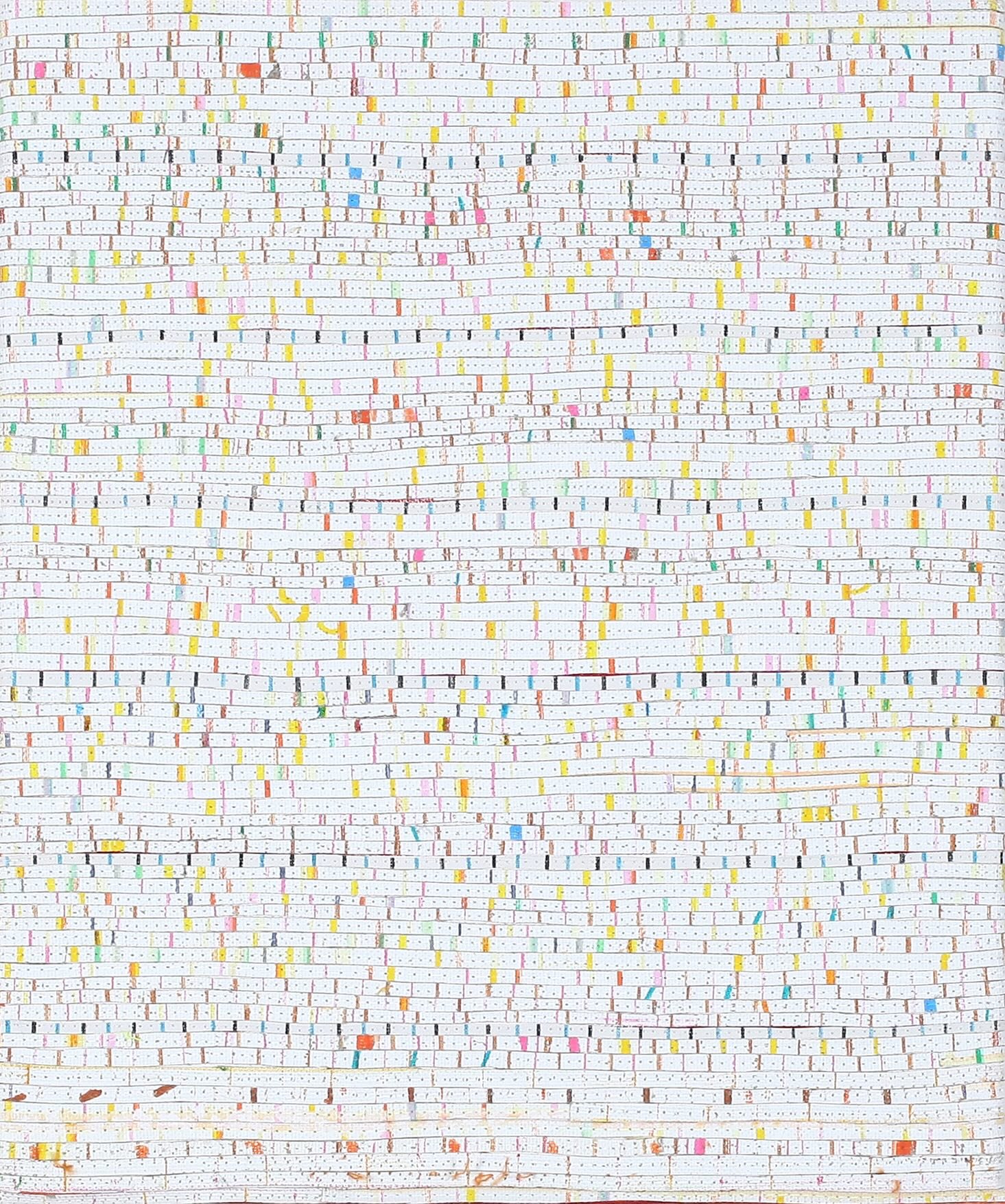 White Sound, 2023 Acrylic, Mono-Poly thread on Canvas, 30.5cm x 25.5cm 