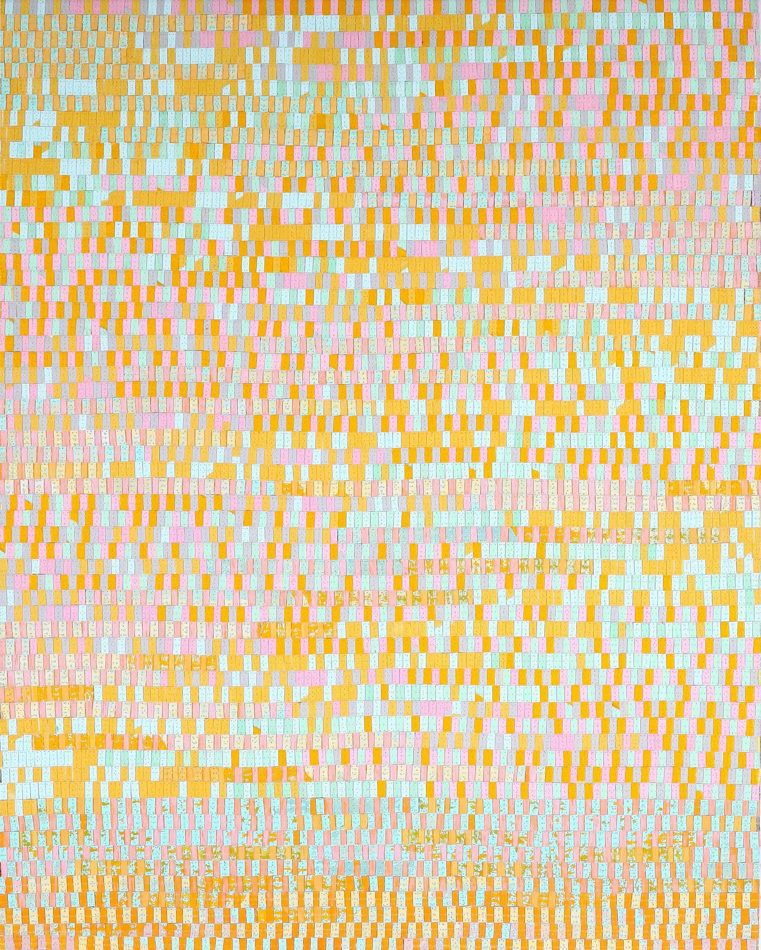  Two Way Progression 2, 2023 Acrylic, Mono-Poly thread on Linen, 76 x 61cm 