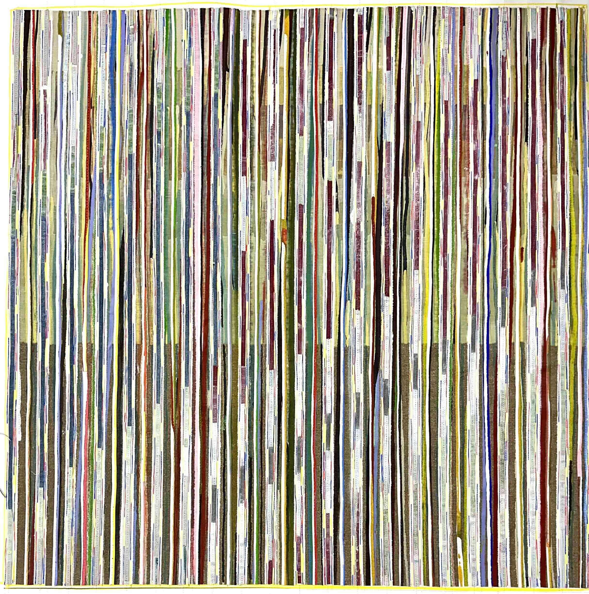Forest 1, 2023, Acrylic, Mono-Poly thread on Canvas, 76 x 76cm 