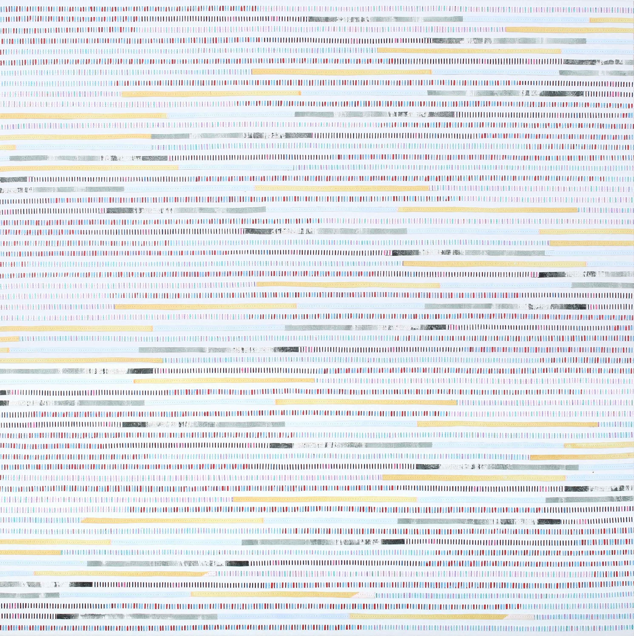 Horizons Unfurled 1, 2023, Acrylic, Mono-Poly thread on Canvas, 76 x 76cm