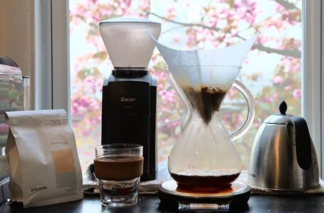 Show us how you brew at home! Beautiful photo from @kylemiki featuring our Colombia Maria Ernestina Erazo. This lovely coffee tastes like orange cream, raspberry and dark chocolate. It&rsquo;s a crowd pleaser. And you can get in 12oz, 2lbs or 5lbs sh