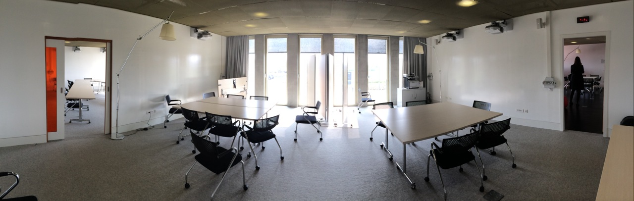 The eLab has a setup conducive to group work, innovation and collaboration, featuring video-conferencing, white board walls, and state of the art interactive technologies for student use.