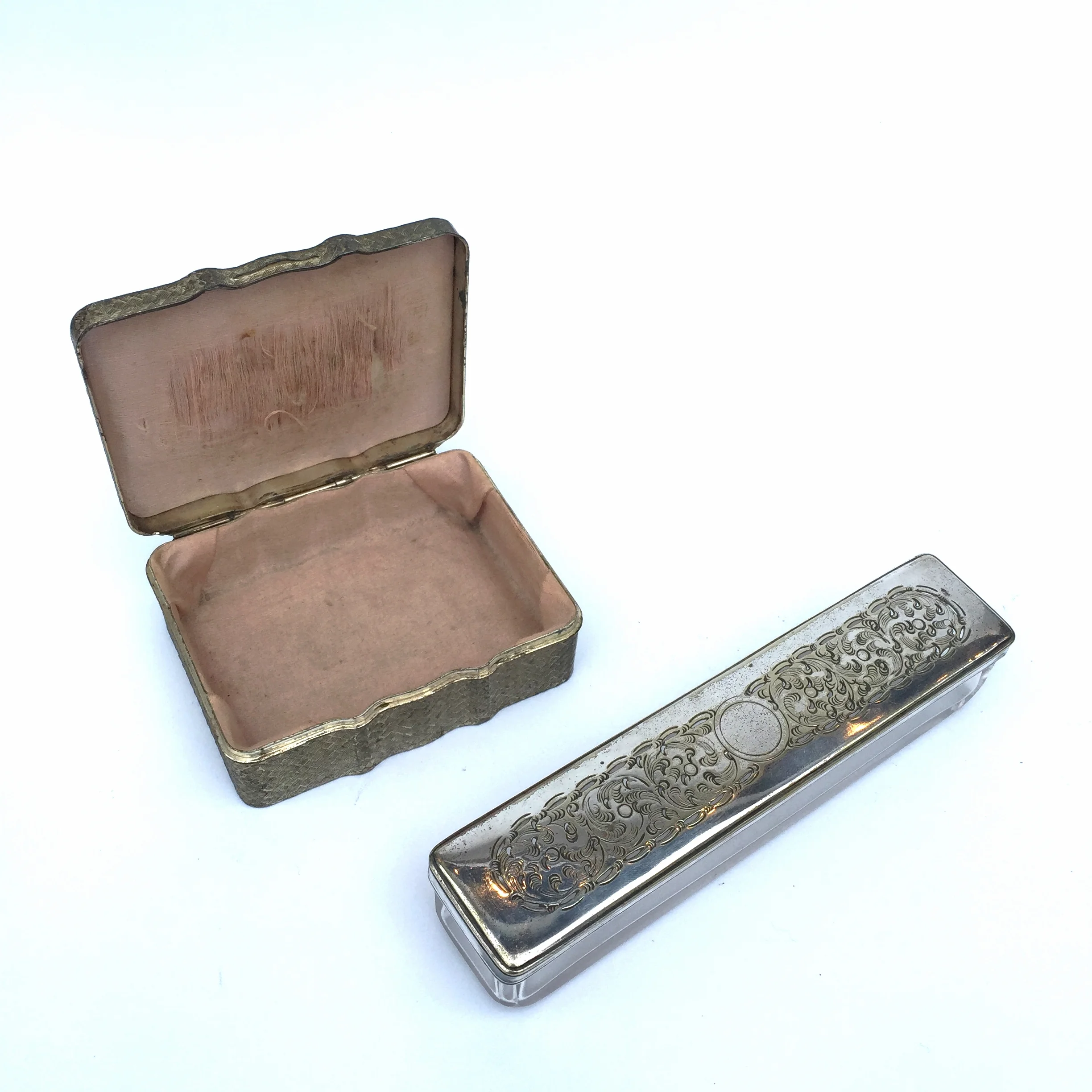 Silver Plated Glass Case & Jewellery Box - SOLD