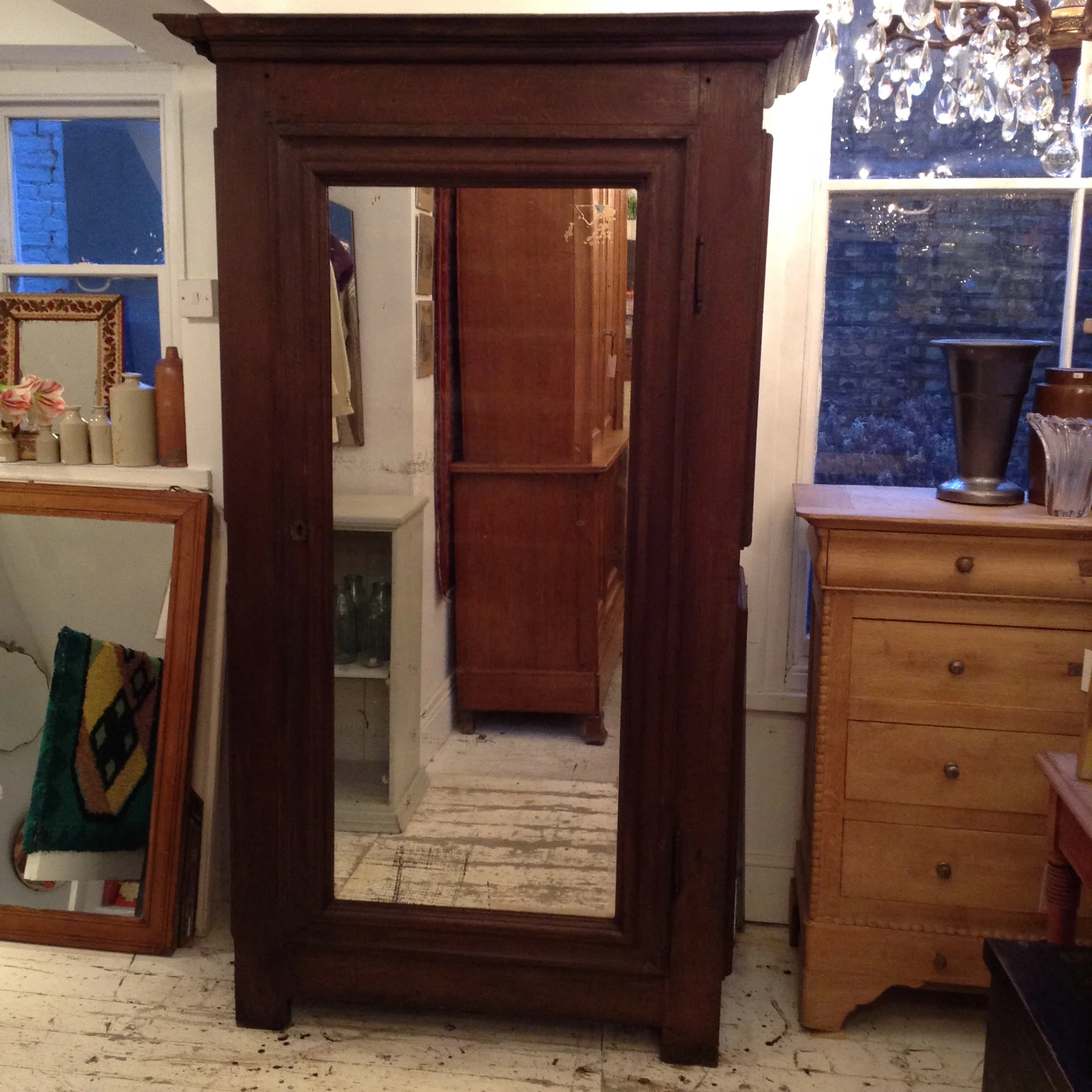 Mirrored Oak French Wardrobe c1860 £950