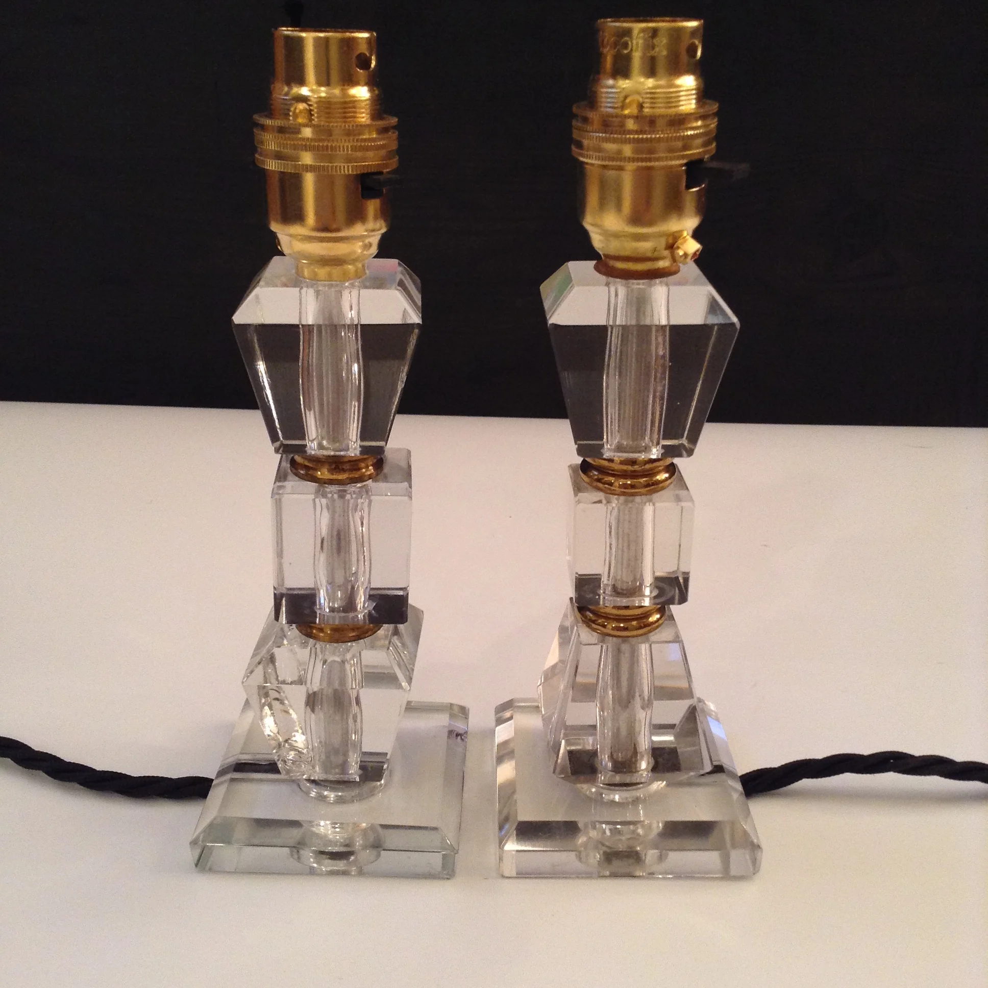 1920's Glass Table Lamps £140 pair SOLD