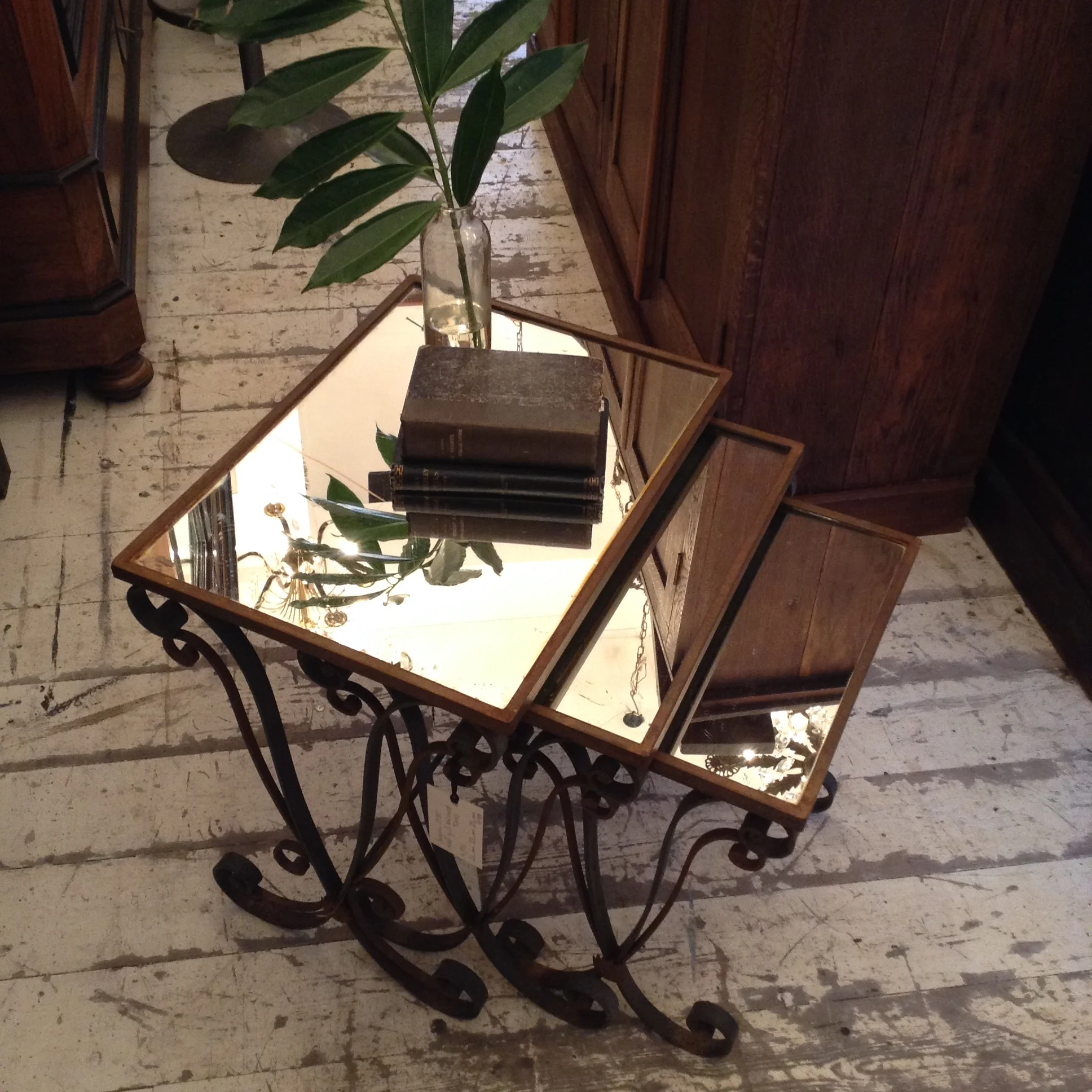 Belgian Nest of Mirrored Tables 1930's £295 SOLD