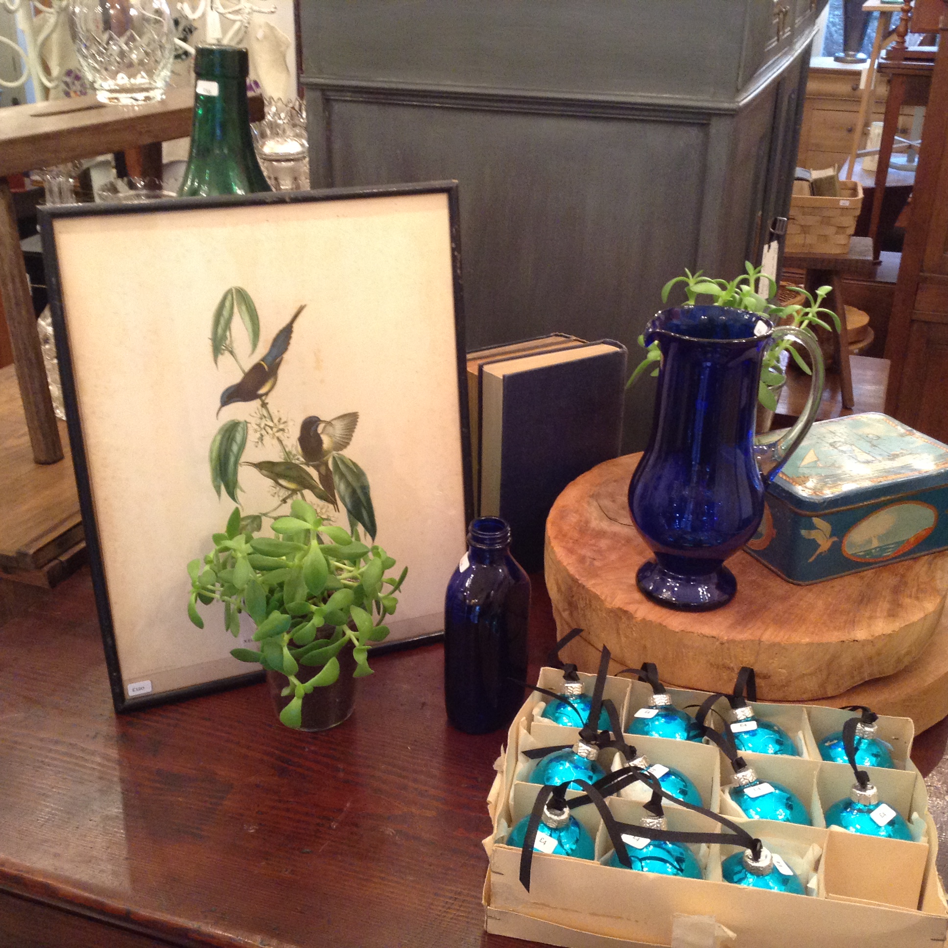 Coloured glassware & Christmas Baubles £4 - £16