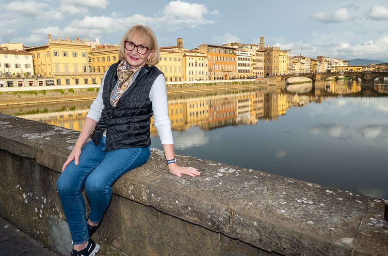 Alice overlooking Arno River