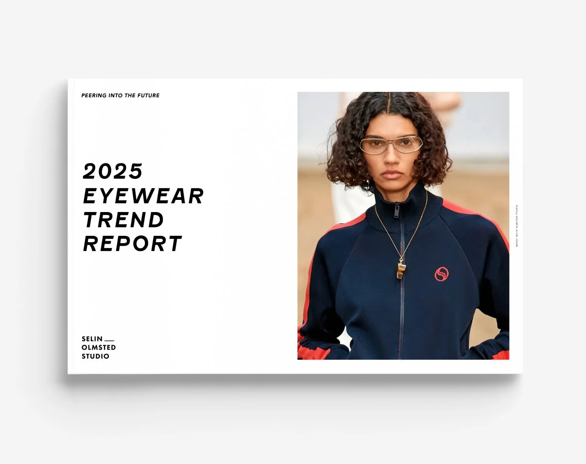 2025 Eyewear Trend Report cover linking to early eyewear and sunglasses trend signals for 2025.